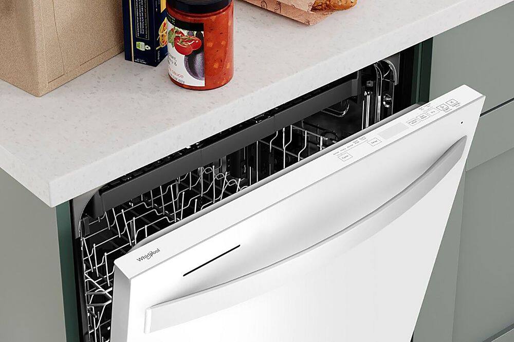 Alt View 20. Whirlpool - 24" Top Control Built-In Dishwasher with Stainless Steel Tub, Large Capacity, 3rd Rack, 47 dBA - White.