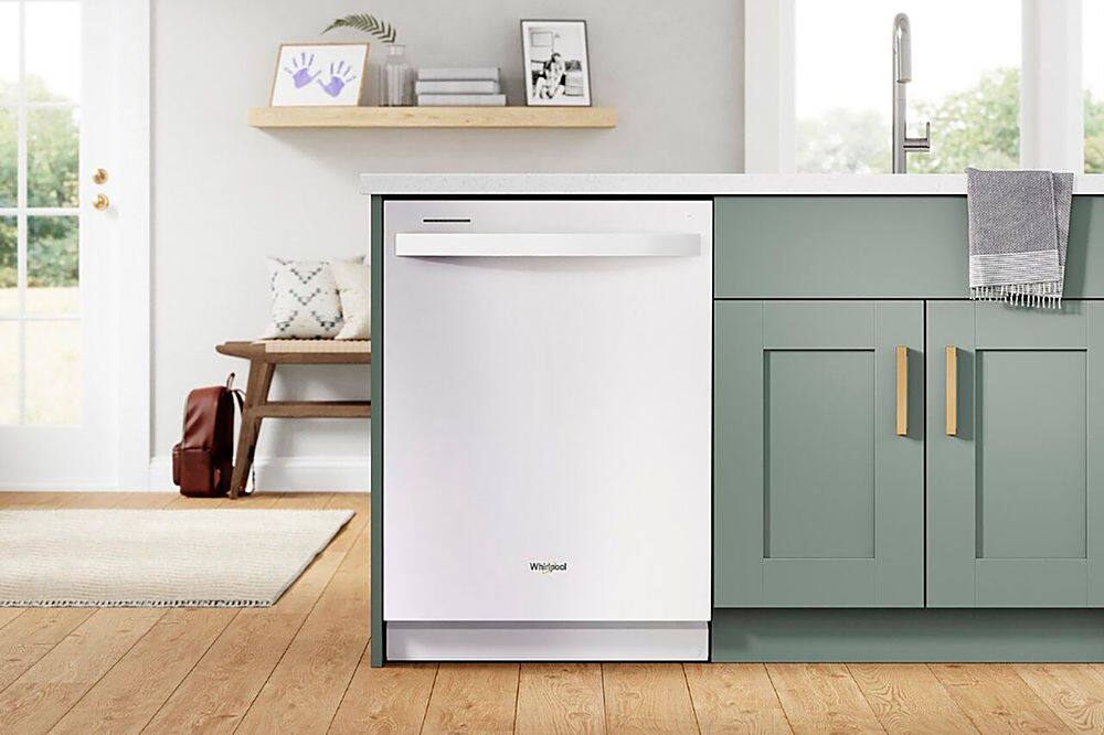 Alt View 21. Whirlpool - 24" Top Control Built-In Dishwasher with Stainless Steel Tub, Large Capacity, 3rd Rack, 47 dBA - White.