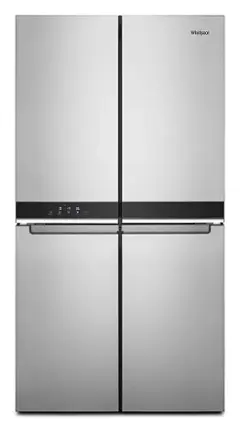 Front. Whirlpool - 19.4 Cu. Ft. 4-Door French Door Counter-Depth Refrigerator with Flexible Organization Spaces - Stainless steel.
