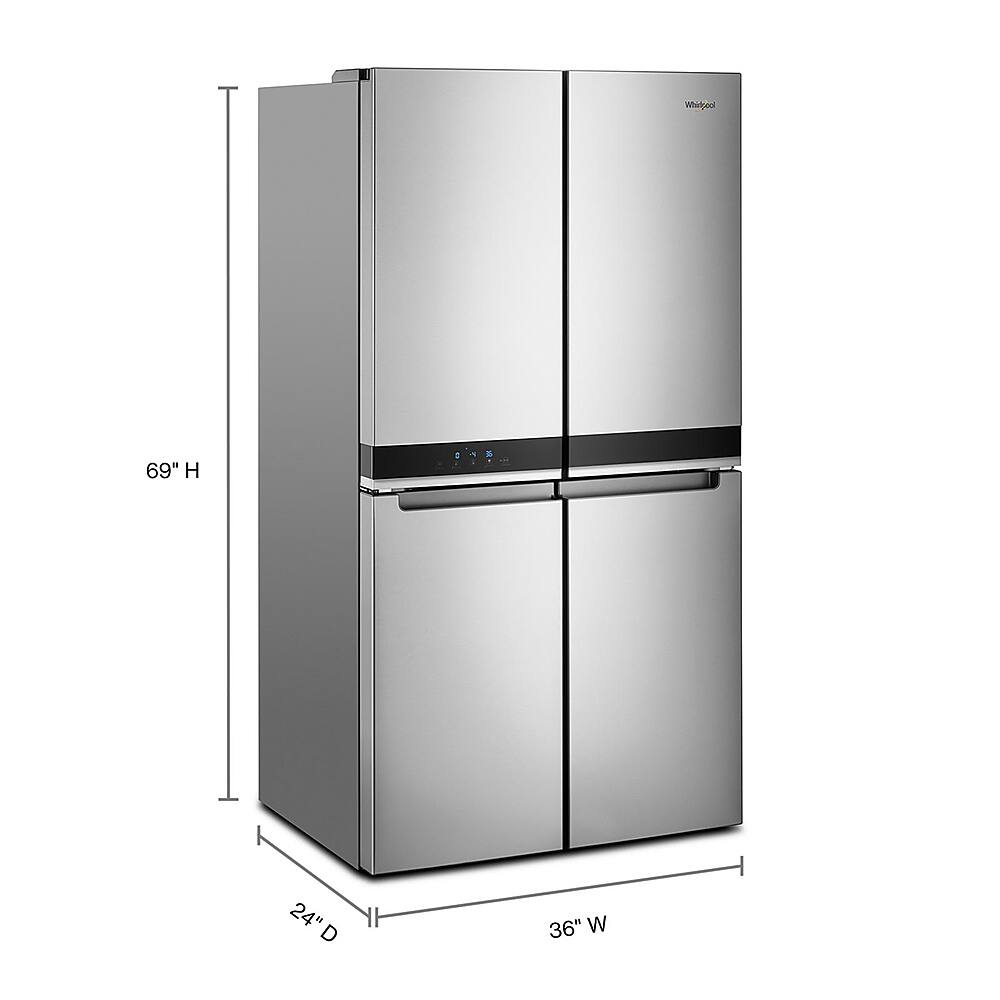 Alt View 2. Whirlpool - 19.4 Cu. Ft. 4-Door French Door Counter-Depth Refrigerator with Flexible Organization Spaces - Stainless steel.