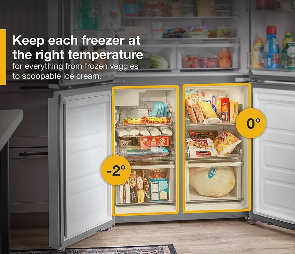 Keep each freezer at the right temperature for everything from frozen vegetables to scoopable ice cream. The freezer should be set at 0°F for items like tamales, pot pies, and turkeys.
