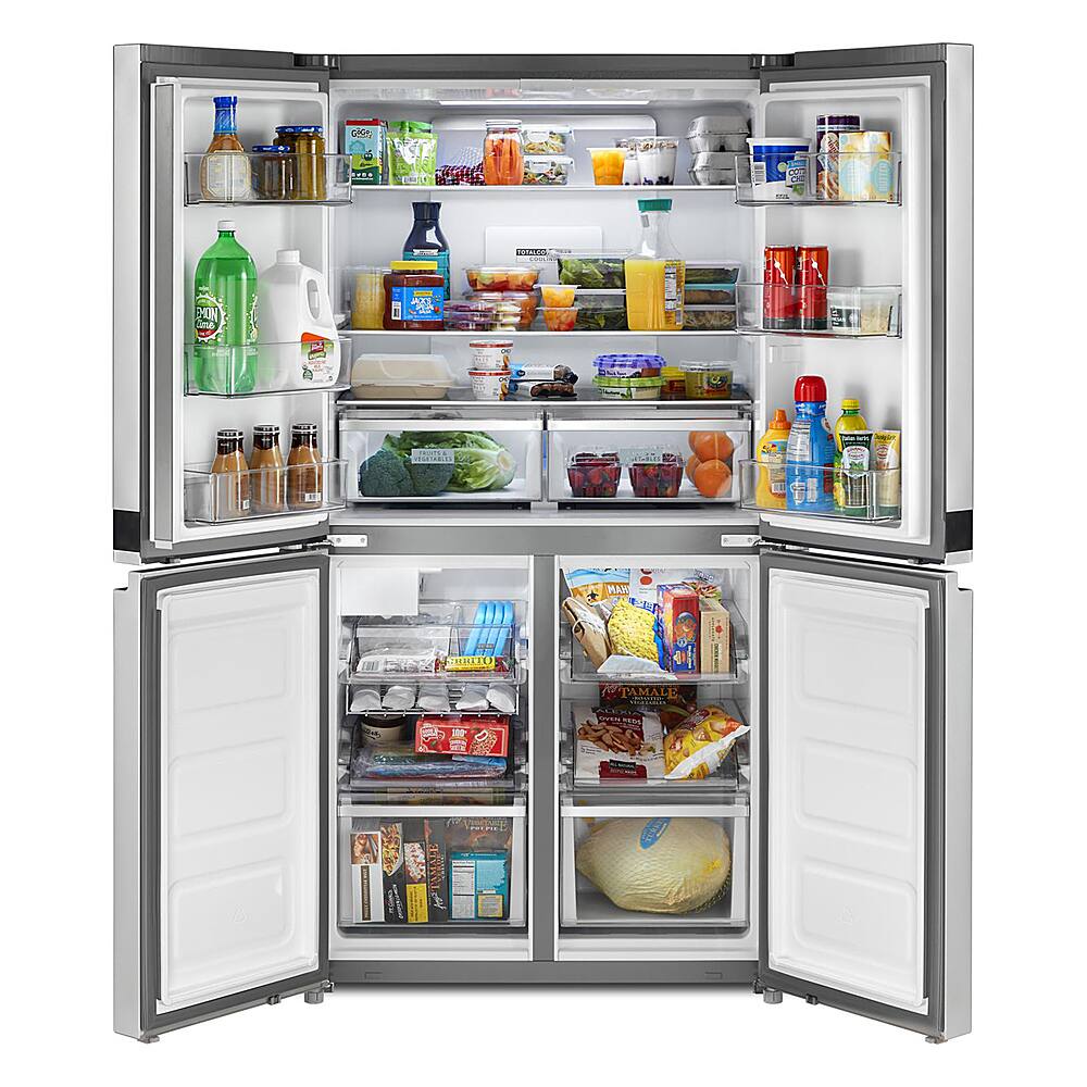 Alt View 1. Whirlpool - 19.4 Cu. Ft. 4-Door French Door Counter-Depth Refrigerator with Flexible Organization Spaces - Stainless steel.