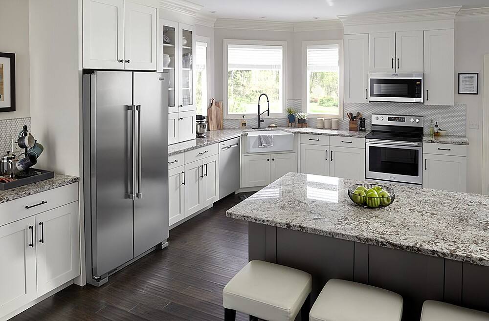 Alt View 14. Maytag - 25 Cu. Ft. Side-by-Side Freestanding Refrigerator, Fingerprint Resistant - Stainless Steel.