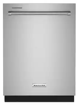 KitchenAid - 24" Front Control Built-In Dishwasher with Tub, ProWash Cycle, 3rd Rack, 39 dBA - Stainless Steel