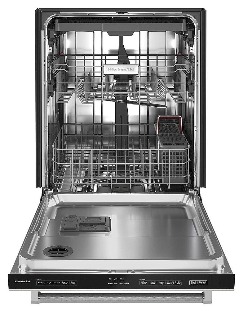 Alt View 1. KitchenAid - 24" Top Control Built-In Dishwasher with Stainless Steel Tub, PrintShield Finish, 3rd Rack, 39 dBA - Stainless Steel.