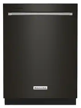 KitchenAid - 24" Front Control Built-In Dishwasher with Stainless Steel Tub, ProWash Cycle, 3rd Rack, 39 dBA - Black Stainless Steel