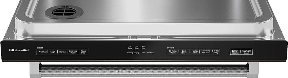 Alt View 15. KitchenAid - 24" Top Control Built-In Dishwasher with Stainless Steel Tub, PrintShield Finish, 3rd Rack, 39 dBA - Black stainless steel.