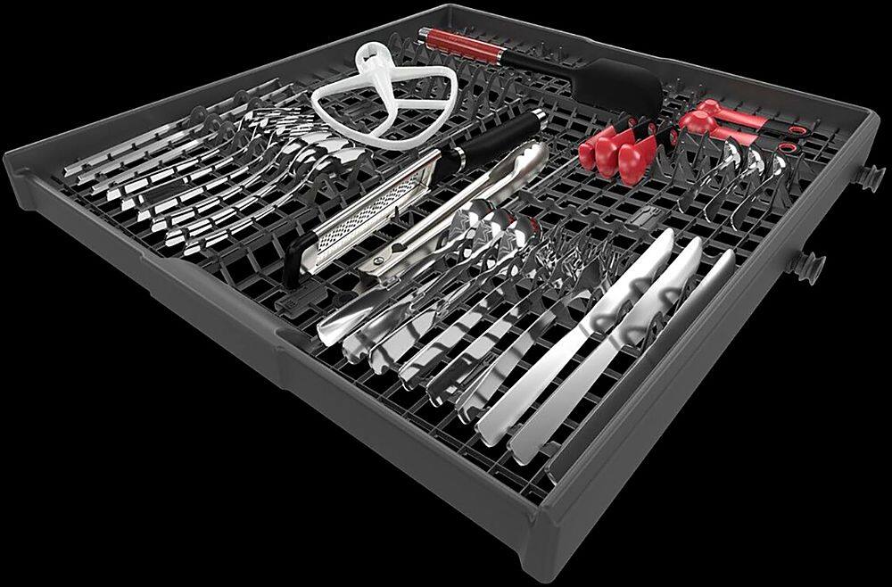 Alt View 25. KitchenAid - 24" Top Control Built-In Dishwasher with Stainless Steel Tub, PrintShield Finish, 3rd Rack, 39 dBA - Black stainless steel.