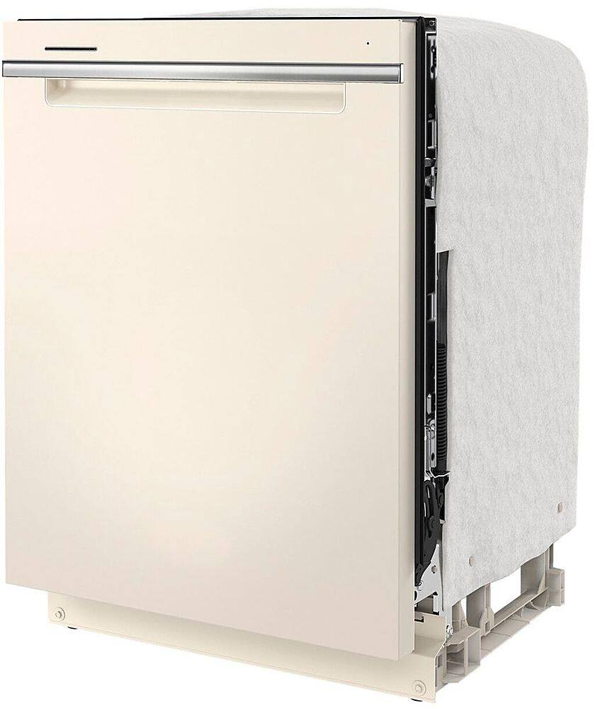 Angle. Whirlpool - 24" Top Control Built-In Dishwasher with Stainless Steel Tub, Large Capacity, 3rd Rack, 47 dBA - Biscuit.