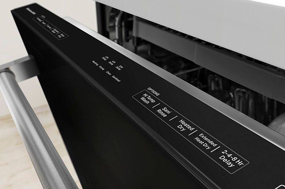 Alt View 19. KitchenAid - 24" Top Control Built-In Dishwasher with Stainless Steel Tub, ProWash Cycle, 3rd Rack, 39 dBA - Black.