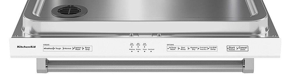 Alt View 12. KitchenAid - 24" Top Control Built-In Dishwasher with Stainless Steel Tub, ProWash Cycle, 3rd Rack, 39 dBA - White.