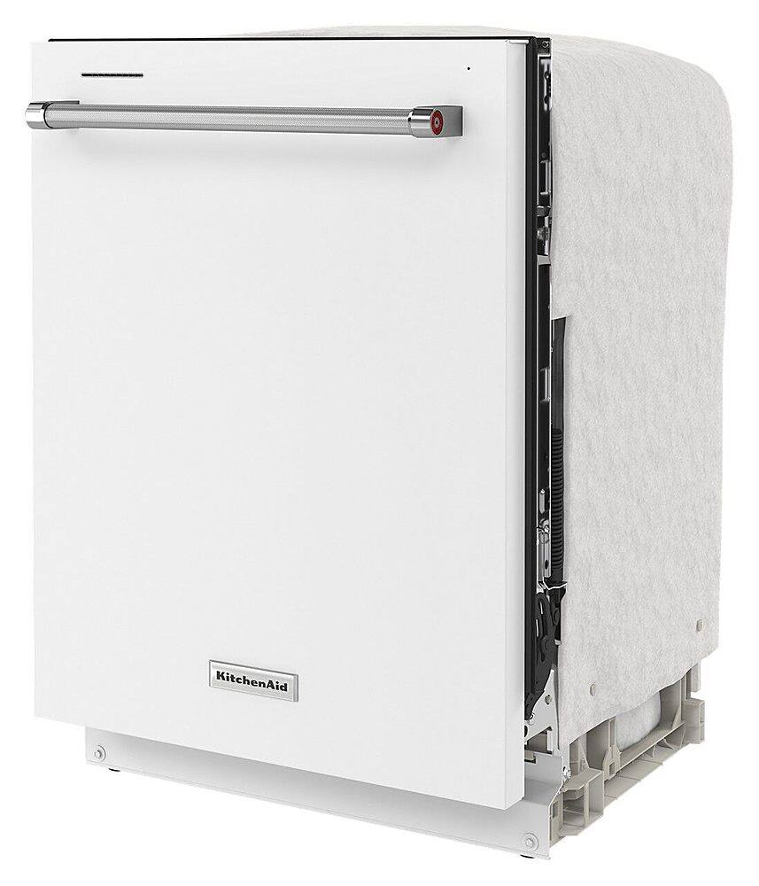 Alt View 13. KitchenAid - 24" Top Control Built-In Dishwasher with Stainless Steel Tub, ProWash Cycle, 3rd Rack, 39 dBA - White.