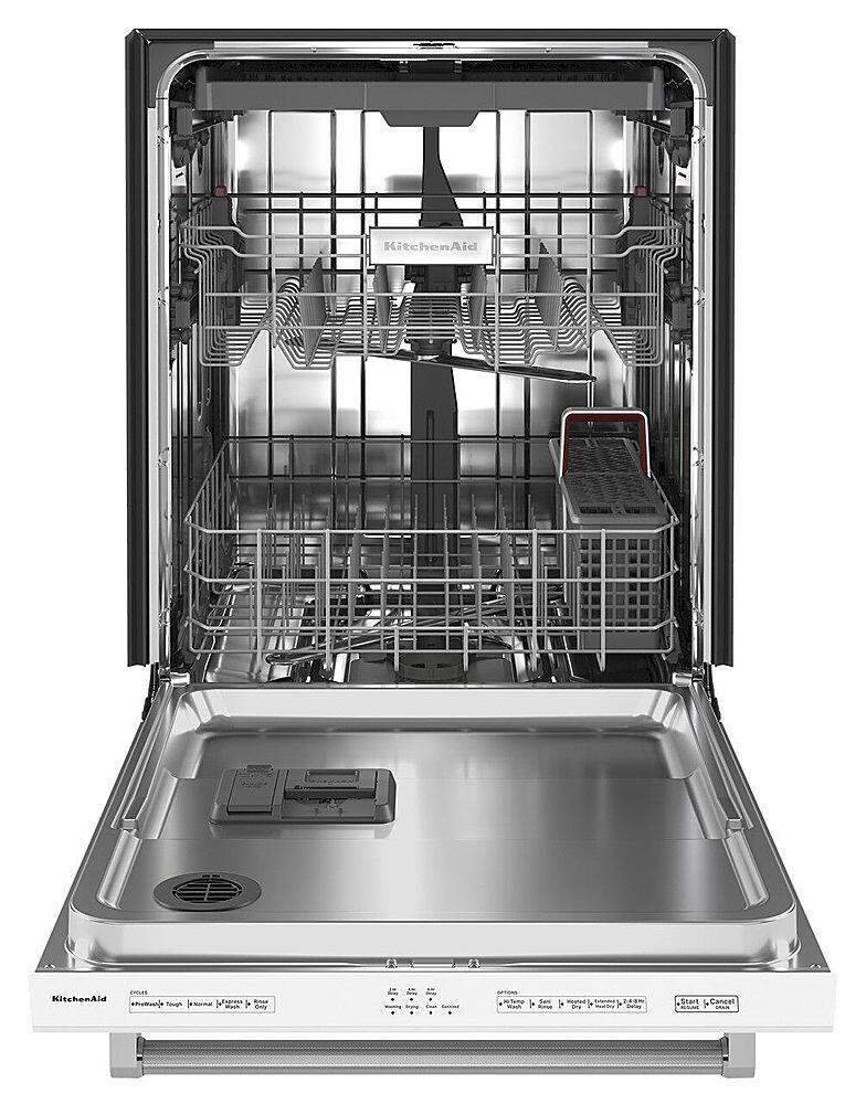 Alt View 1. KitchenAid - 24" Top Control Built-In Dishwasher with Stainless Steel Tub, ProWash Cycle, 3rd Rack, 39 dBA - White.