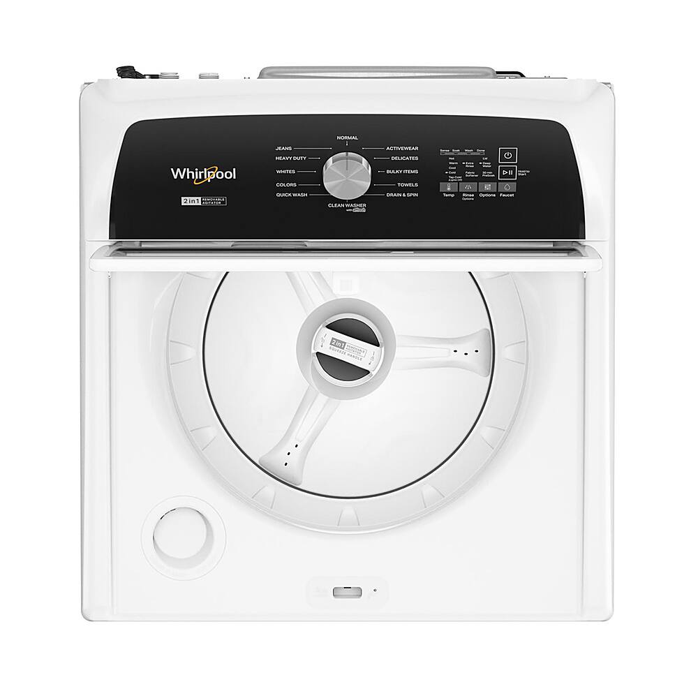 Angle. Whirlpool - 4.7-4.8 Cu. Ft. Top Load Washer with 2 in 1 Removable Agitator - White.