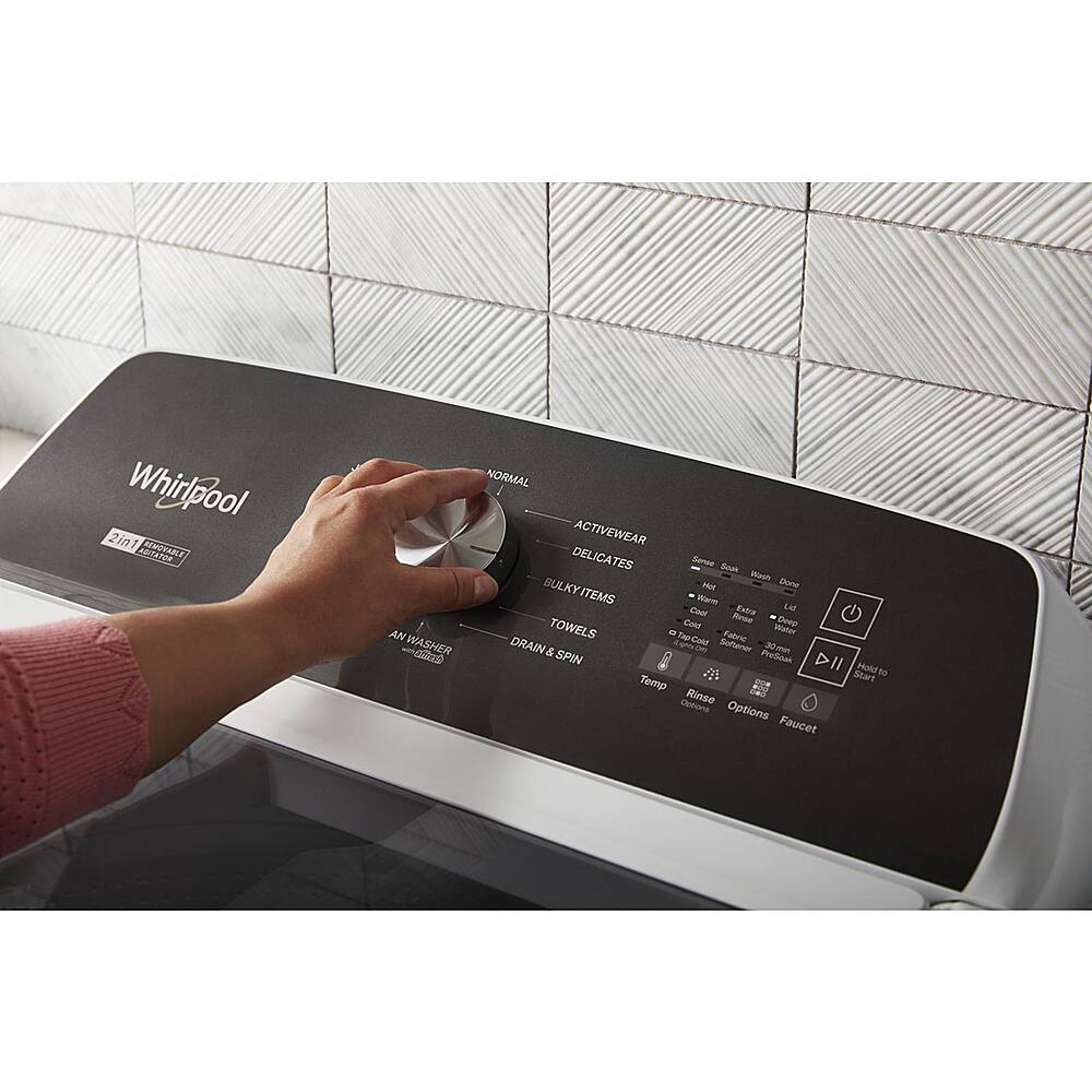 Alt View 15. Whirlpool - 4.7-4.8 Cu. Ft. Top Load Washer with 2 in 1 Removable Agitator - White.