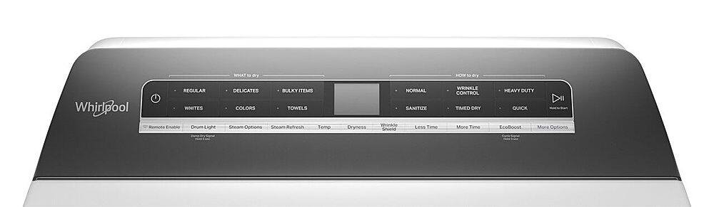 Alt View 3. Whirlpool - 7.4 Cu. Ft. Gas Dryer with Steam and Advanced Moisture Sensing - White.