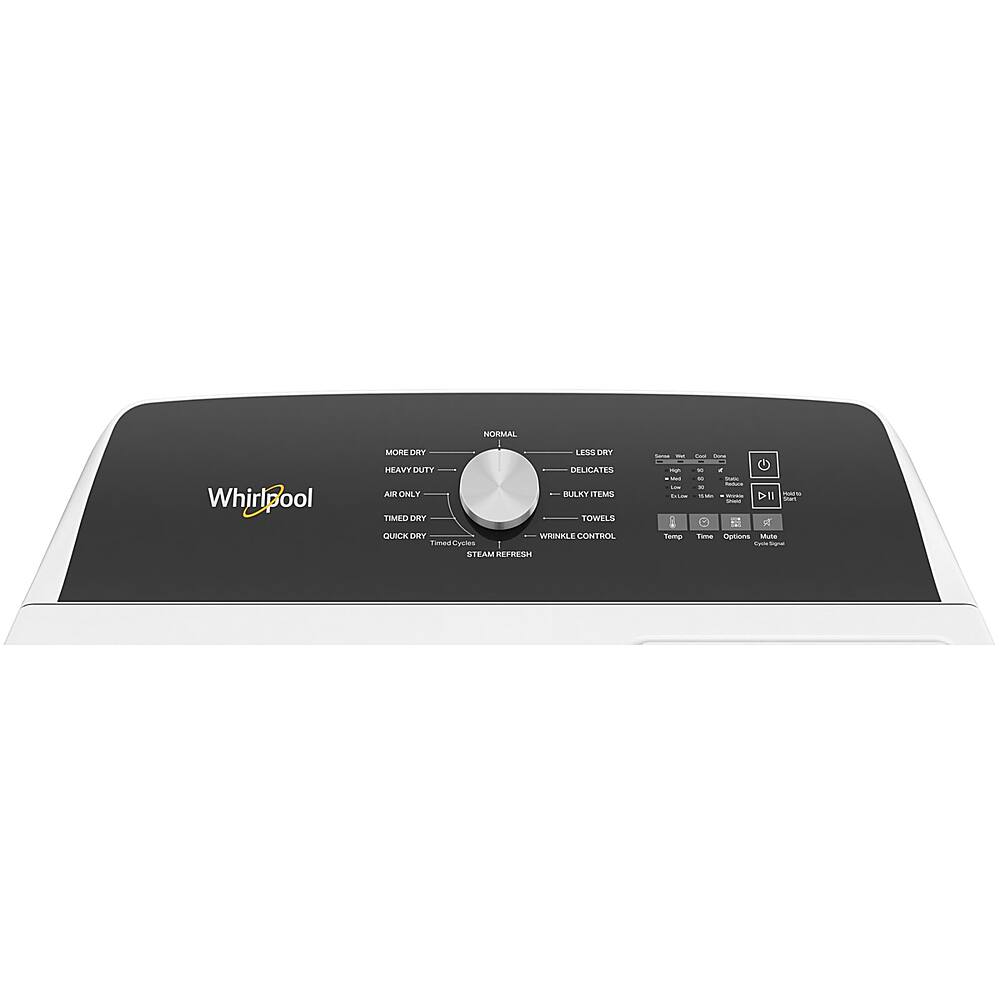 Angle. Whirlpool - 7.0 Cu. Ft. Electric Dryer with Steam and Moisture Sensing - White.