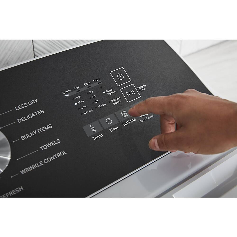 Alt View 11. Whirlpool - 7.0 Cu. Ft. Electric Dryer with Steam and Moisture Sensing - White.