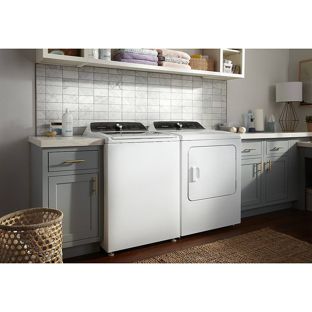 Alt View 14. Whirlpool - 7.0 Cu. Ft. Electric Dryer with Steam and Moisture Sensing - White.