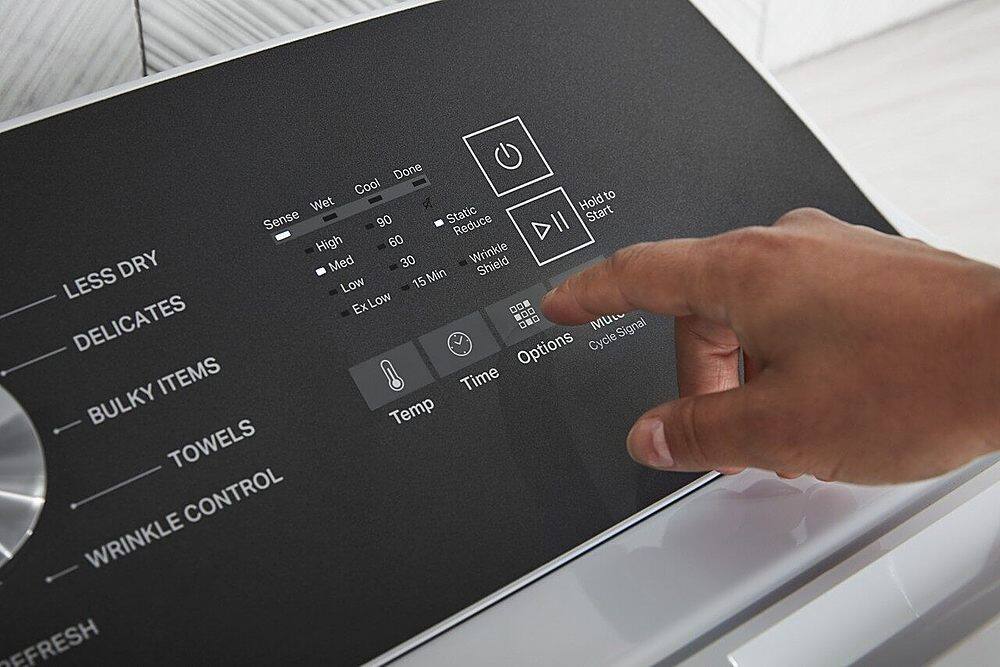 Alt View 15. Whirlpool - 7.0 Cu. Ft. Electric Dryer with Steam and Moisture Sensing - White.