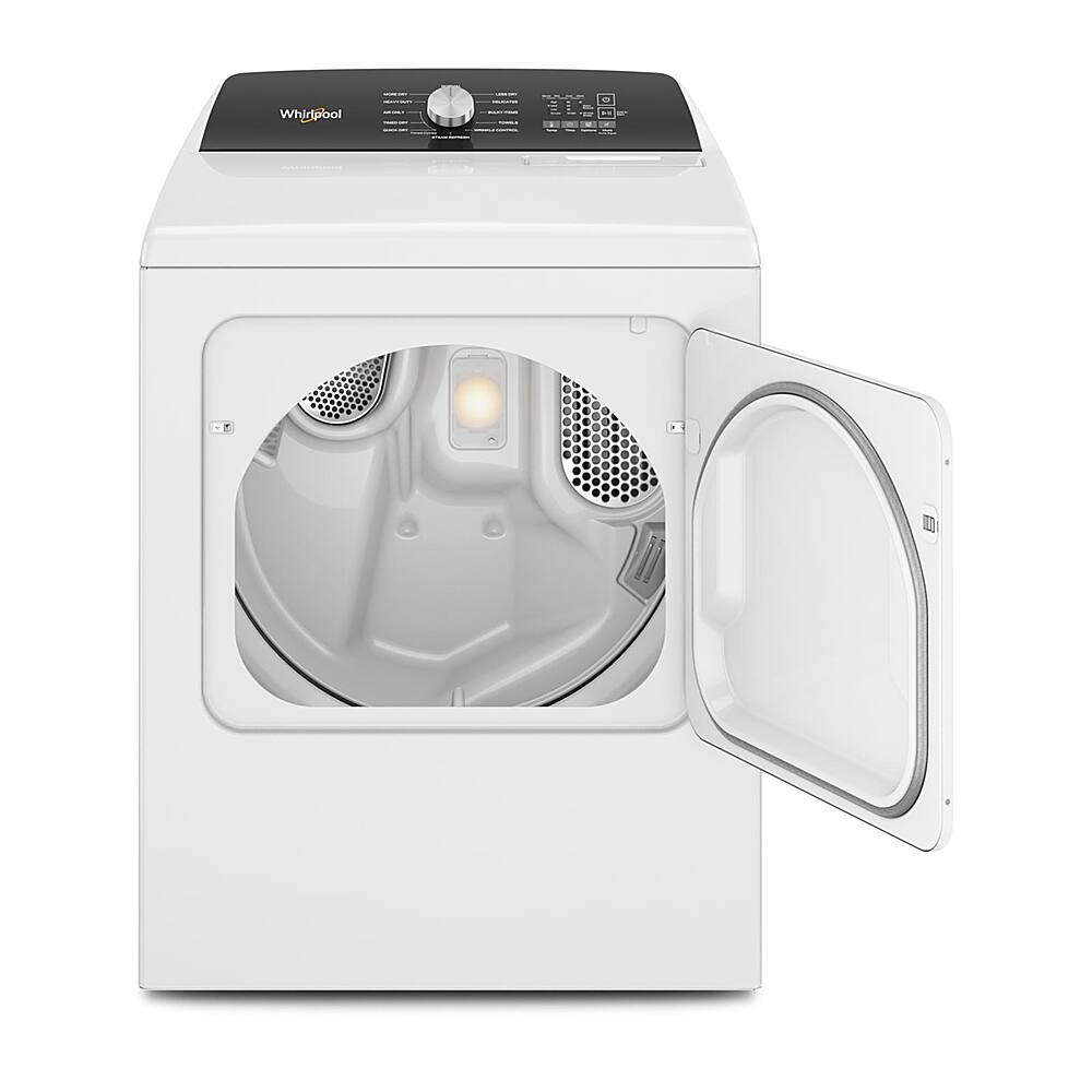 Alt View 3. Whirlpool - 7.0 Cu. Ft. Electric Dryer with Steam and Moisture Sensing - White.