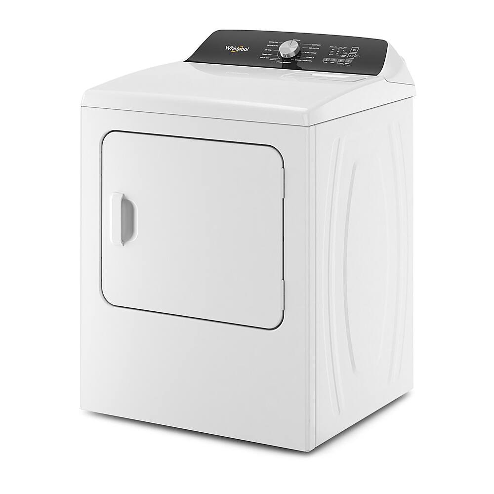 Left. Whirlpool - 7.0 Cu. Ft. Electric Dryer with Steam and Moisture Sensing - White.