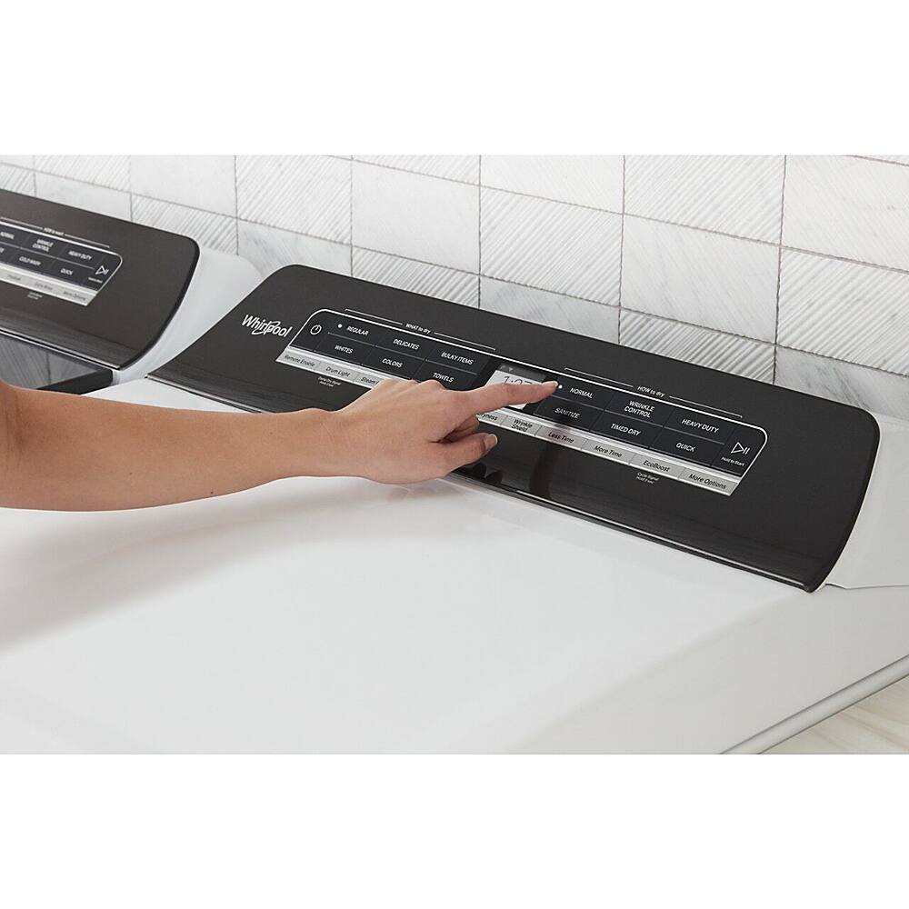 Alt View 14. Whirlpool - 7.4 Cu. Ft. Smart Electric Dryer with Steam and Advanced Moisture Sensing - White.