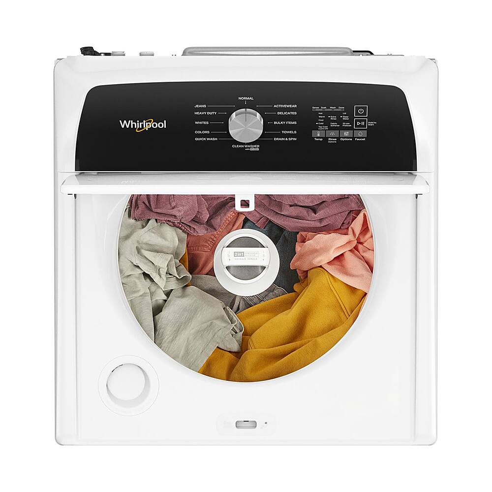 Left. Whirlpool - 4.5 Cu. Ft. Top Load Washer with Built-In Water Faucet - White.