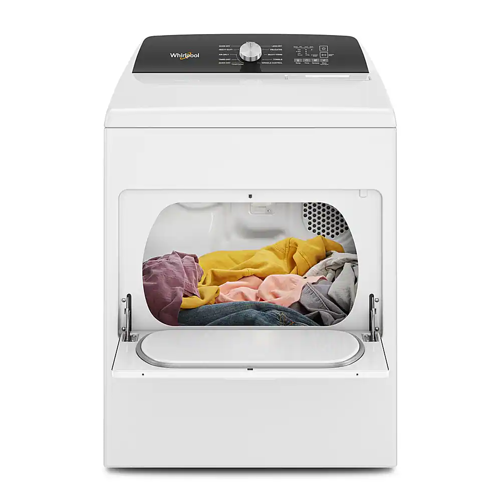 Alt View 6. Whirlpool - 7 Cu. Ft. Electric Dryer with Moisture Sensing - White.