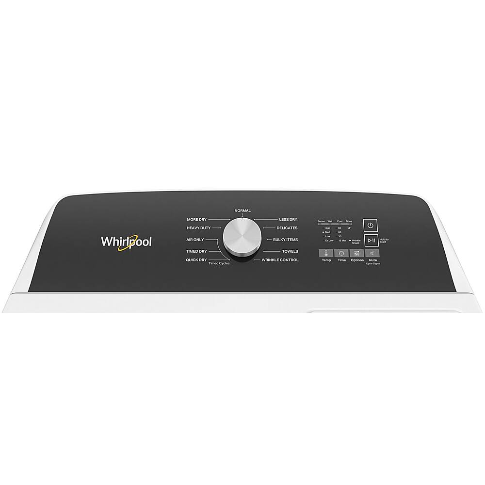 Left. Whirlpool - 7 Cu. Ft. Electric Dryer with Moisture Sensing - White.