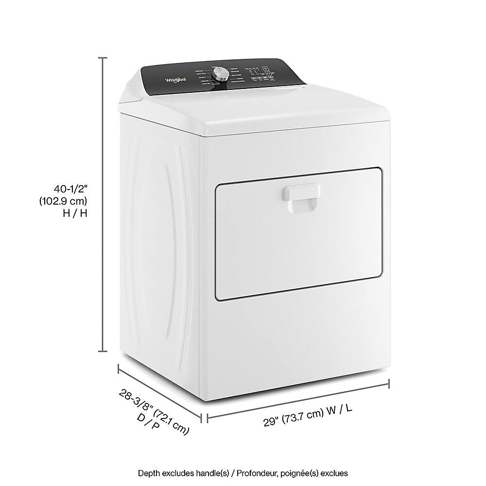 Alt View 1. Whirlpool - 7.0 Cu. Ft. Gas Dryer with Moisture Sensing - White.