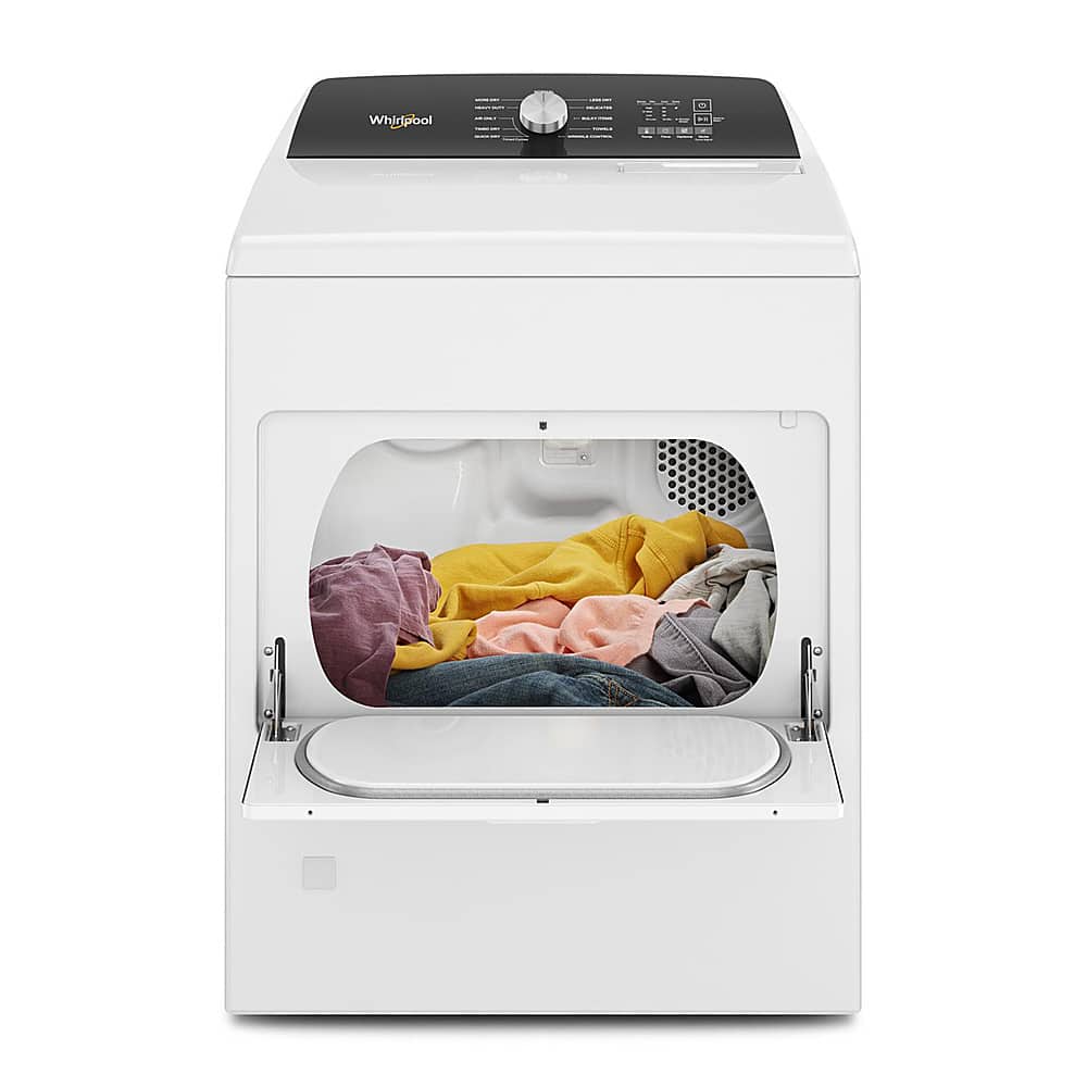 Left. Whirlpool - 7.0 Cu. Ft. Gas Dryer with Moisture Sensing - White.