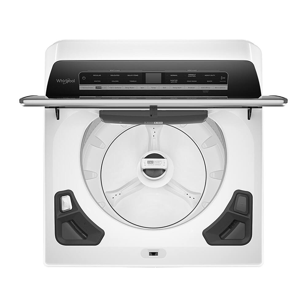 Angle. Whirlpool - 5.2-5.3 Cu. Ft. Smart Top Load Washer with 2 in 1 Removable Agitator - White.