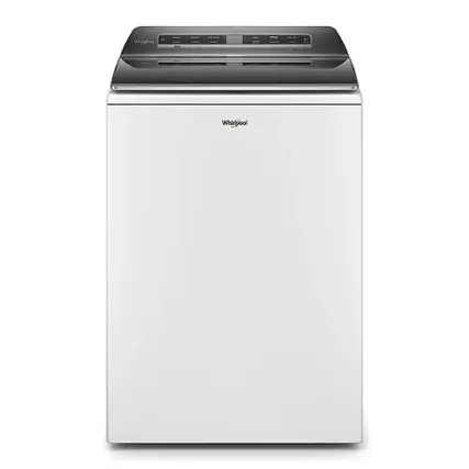 Front. Whirlpool - 5.2-5.3 Cu. Ft. Smart Top Load Washer with 2 in 1 Removable Agitator - White.