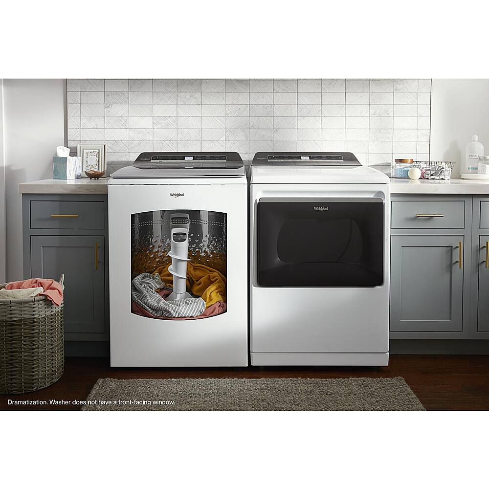 Alt View 18. Whirlpool - 5.2-5.3 Cu. Ft. Smart Top Load Washer with 2 in 1 Removable Agitator - White.
