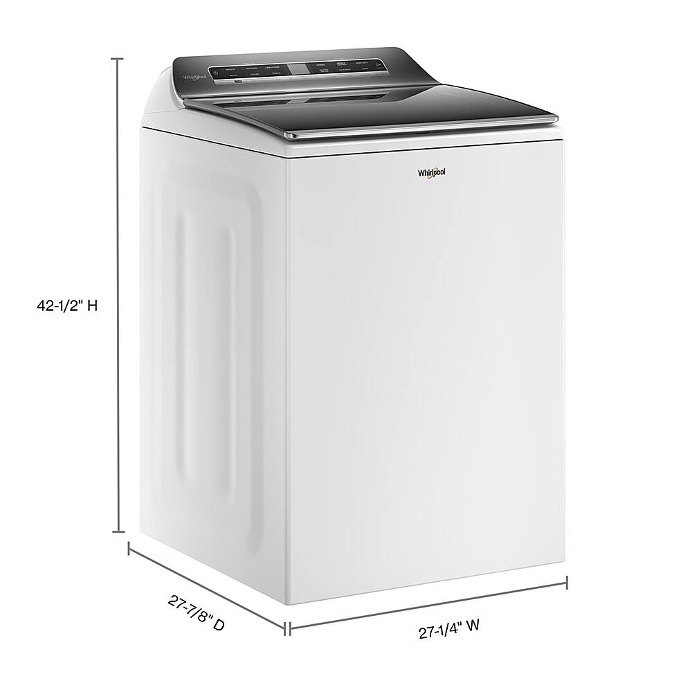 Alt View 1. Whirlpool - 5.2-5.3 Cu. Ft. Smart Top Load Washer with 2 in 1 Removable Agitator - White.