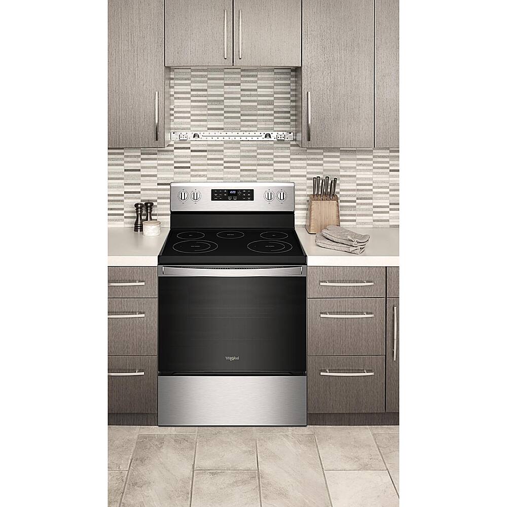 Alt View 18. Whirlpool - 5.3 Cu. Ft. Freestanding Electric Convection Range with Air Fry - Fingerprint Resistant Stainless Steel.