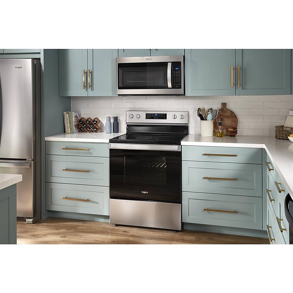 Alt View 19. Whirlpool - 5.3 Cu. Ft. Freestanding Electric Convection Range with Air Fry - Fingerprint Resistant Stainless Steel.