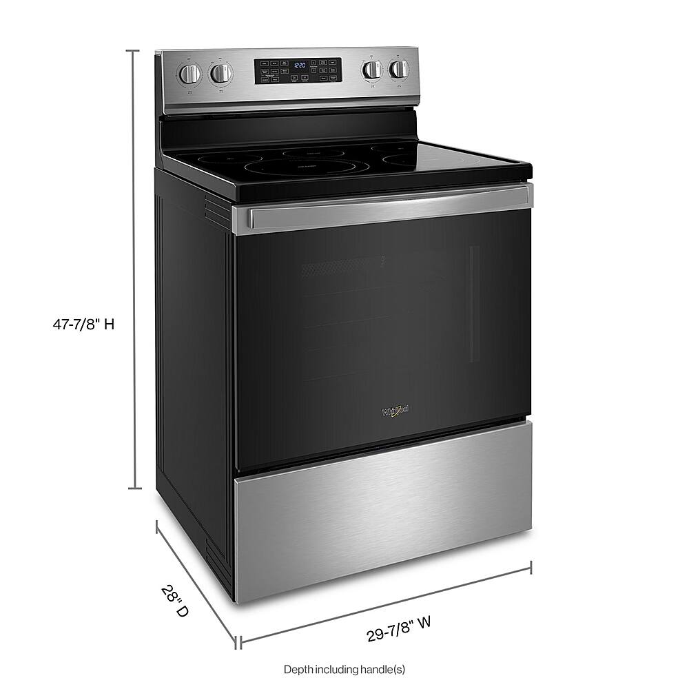 Alt View 1. Whirlpool - 5.3 Cu. Ft. Freestanding Electric Convection Range with Air Fry - Fingerprint Resistant Stainless Steel.