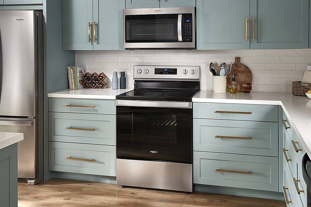 Alt View 22. Whirlpool - 5.3 Cu. Ft. Freestanding Electric Convection Range with Air Fry - Fingerprint Resistant Stainless Steel.