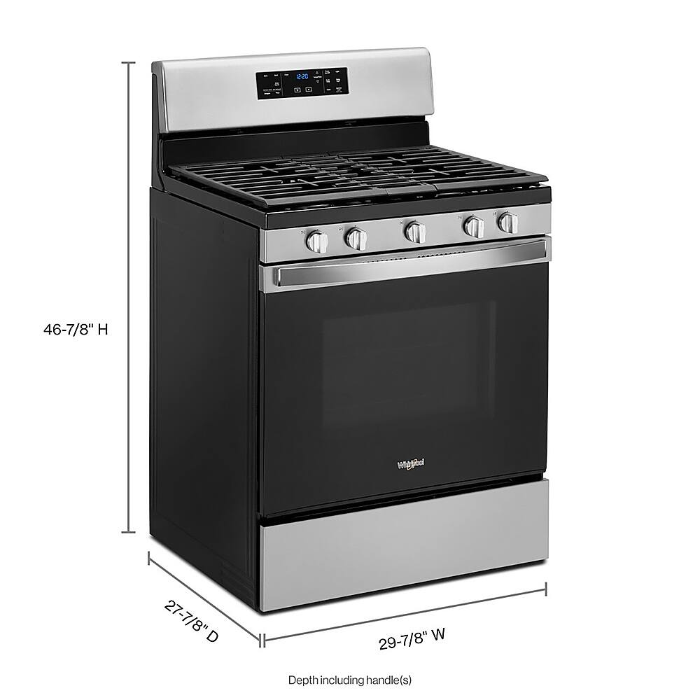 Alt View 11. Whirlpool - 5.0 Cu. Ft. Gas Burner Range with Air Fry for Frozen Foods - Fingerprint Resistant Stainless Steel.