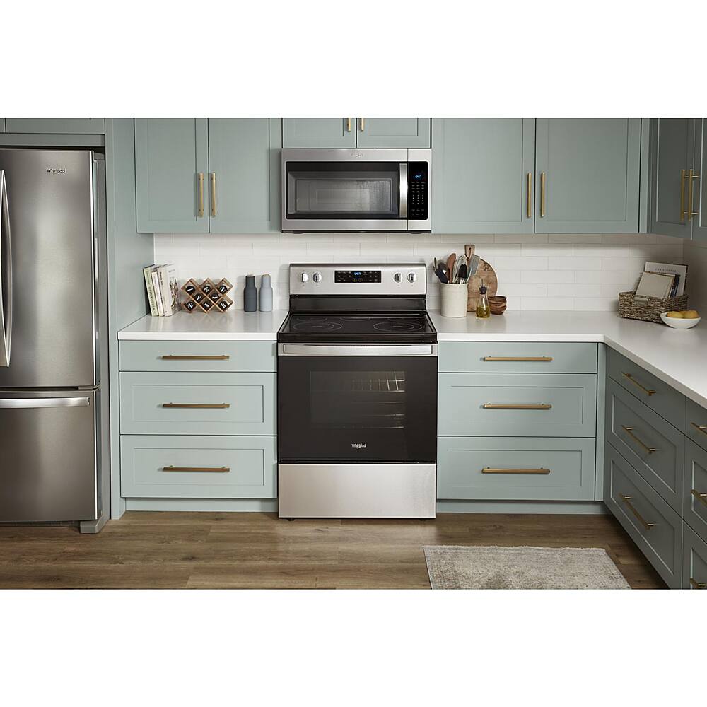 Alt View 19. Whirlpool - 5.3 Cu. Ft. Freestanding Electric Convection Range with Air Fry - Stainless Steel.