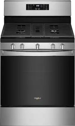 Front. Whirlpool - 5.0 Cu. Ft. Gas Range with Air Fry for Frozen Foods - Stainless Steel.