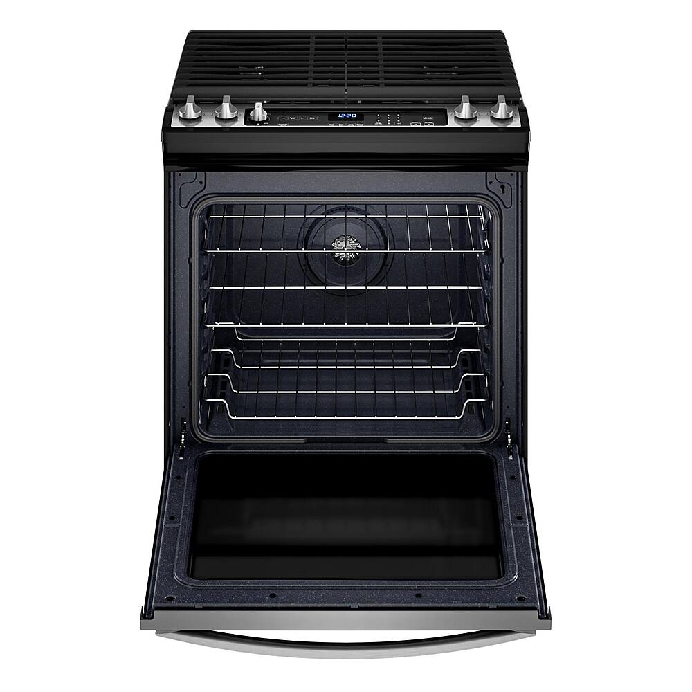 Angle. Whirlpool - 5.8 Cu. Ft. Freestanding Gas True Convection Range with Air Fry for Frozen Foods - Fingerprint Resistant Stainless Steel.