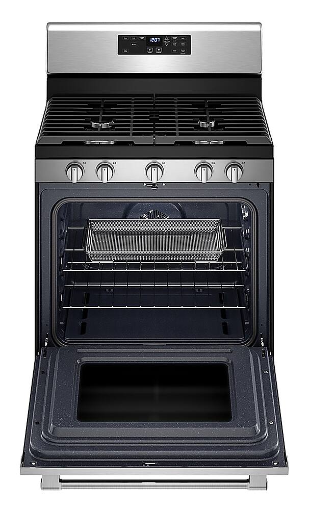 Angle. Maytag - 5.0 Cu. Ft. Gas Range with Air Fry for Frozen Food and Air Fry Basket - Fingerprint Resistant Stainless Steel.