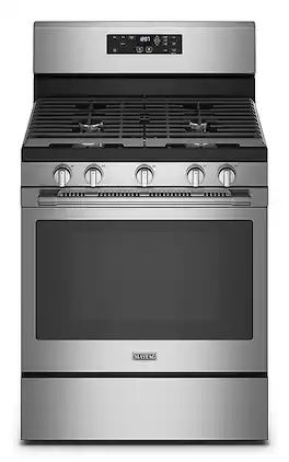 Maytag - 5.0 Cu. Ft. Gas Range with Air Fry for Frozen Food and Air Fry Basket - Stainless Steel