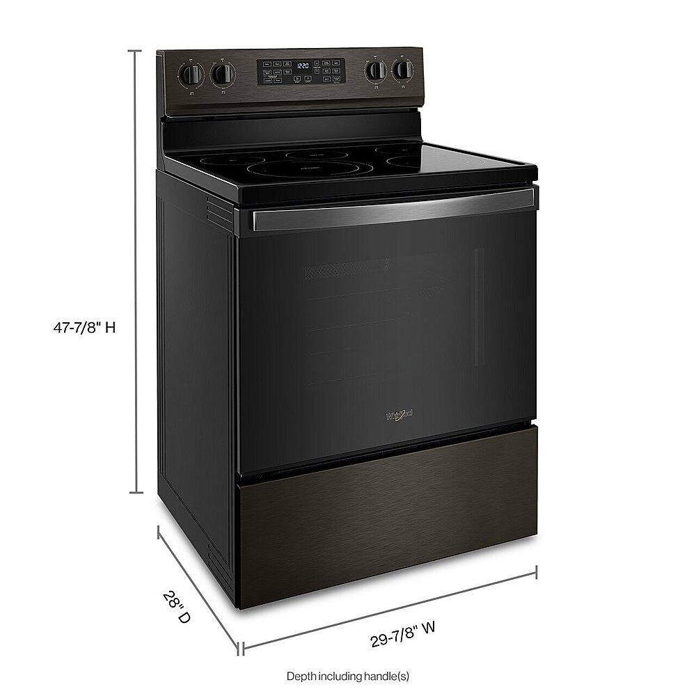 Alt View 11. Whirlpool - 5.3 Cu. Ft. Freestanding Electric Convection Range with Air Fry - Black Stainless.