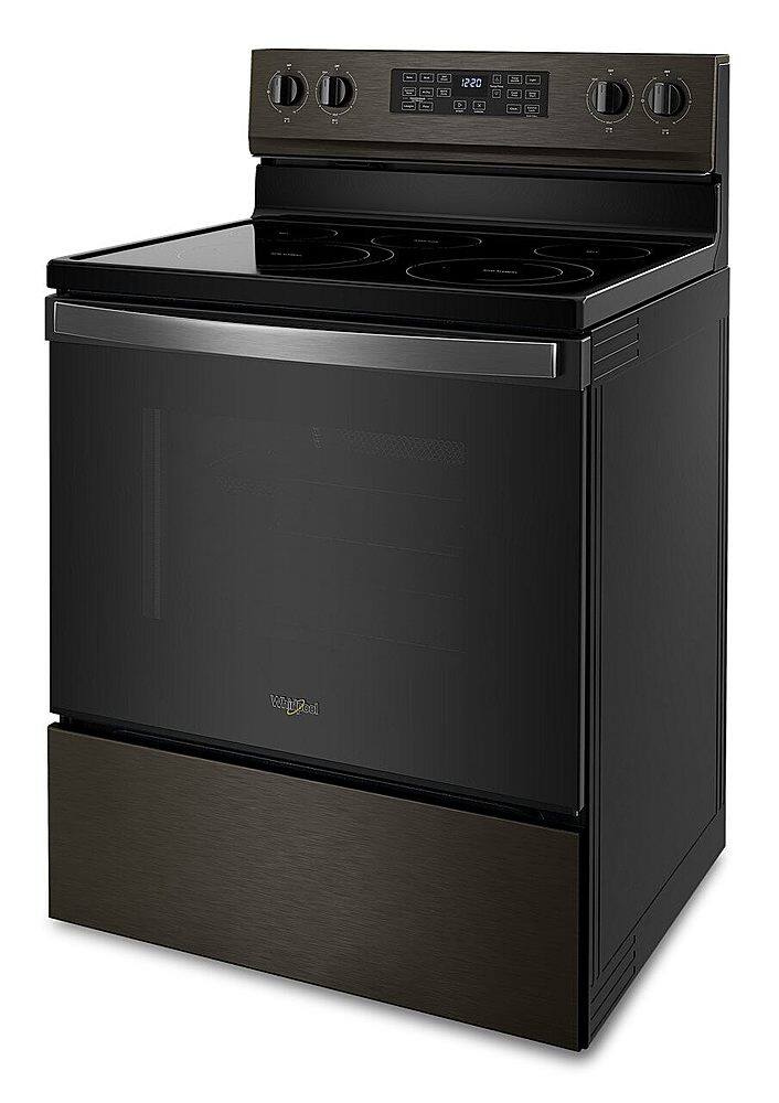 Alt View 14. Whirlpool - 5.3 Cu. Ft. Freestanding Electric Convection Range with Air Fry - Black Stainless.