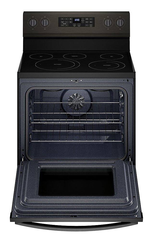 Alt View 1. Whirlpool - 5.3 Cu. Ft. Freestanding Electric Convection Range with Air Fry - Black Stainless.