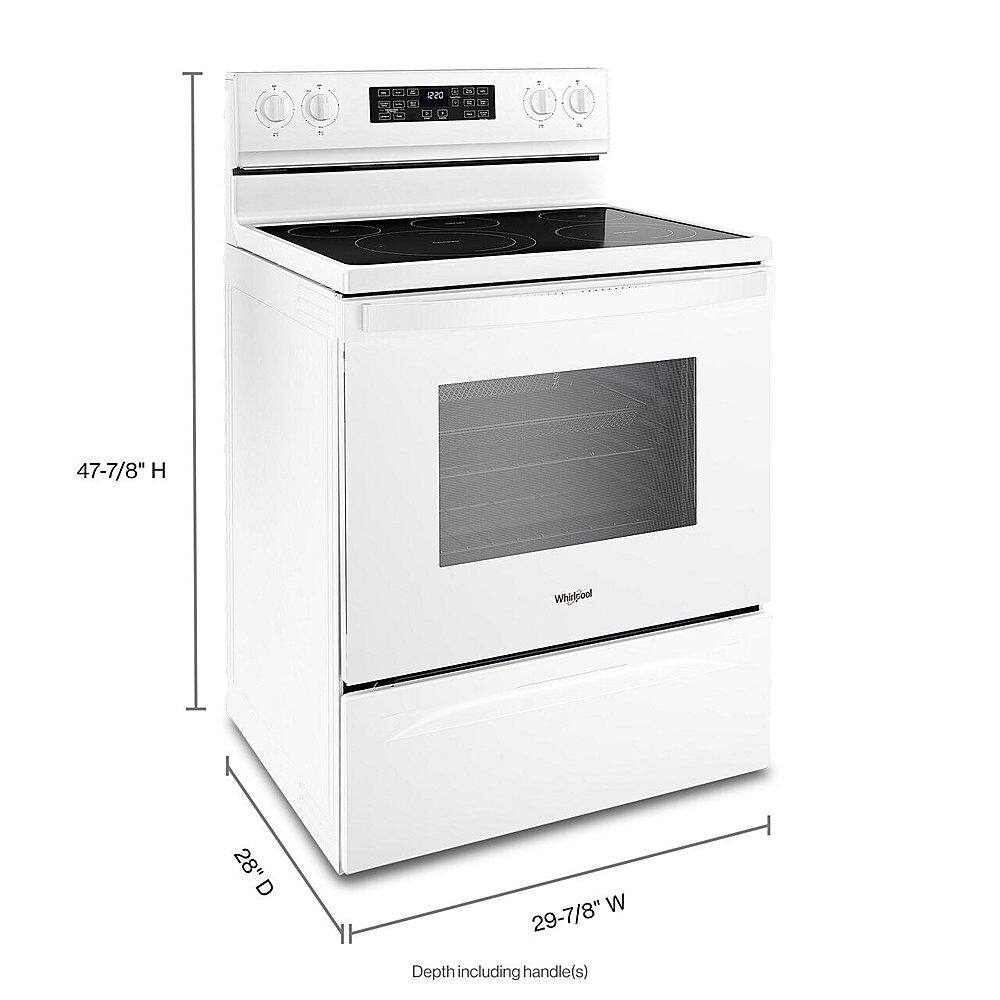 Alt View 11. Whirlpool - 5.3 Cu. Ft. Freestanding Electric Convection Range with Air Fry - White.